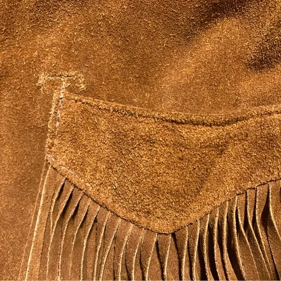 Jo O Kay Vintage Leather Fringed Jacket Coat Unisex Bohemian Western - Picture 14 of 16